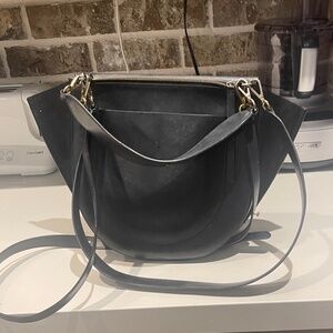 Wandler black leather handbag medium size with extra crossbody strap